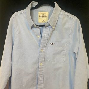 Hollister Shirt Mens Blue Button Up Long Sleeve Pocket Outdoor Casual Men